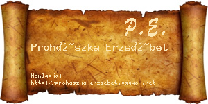 Prohászka Erzsébet névjegykártya