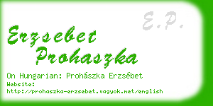 erzsebet prohaszka business card